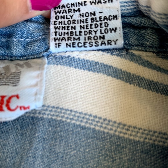 Vintage Denim Republic Striped Sleeveless Shirt M - Picture 6 of 6